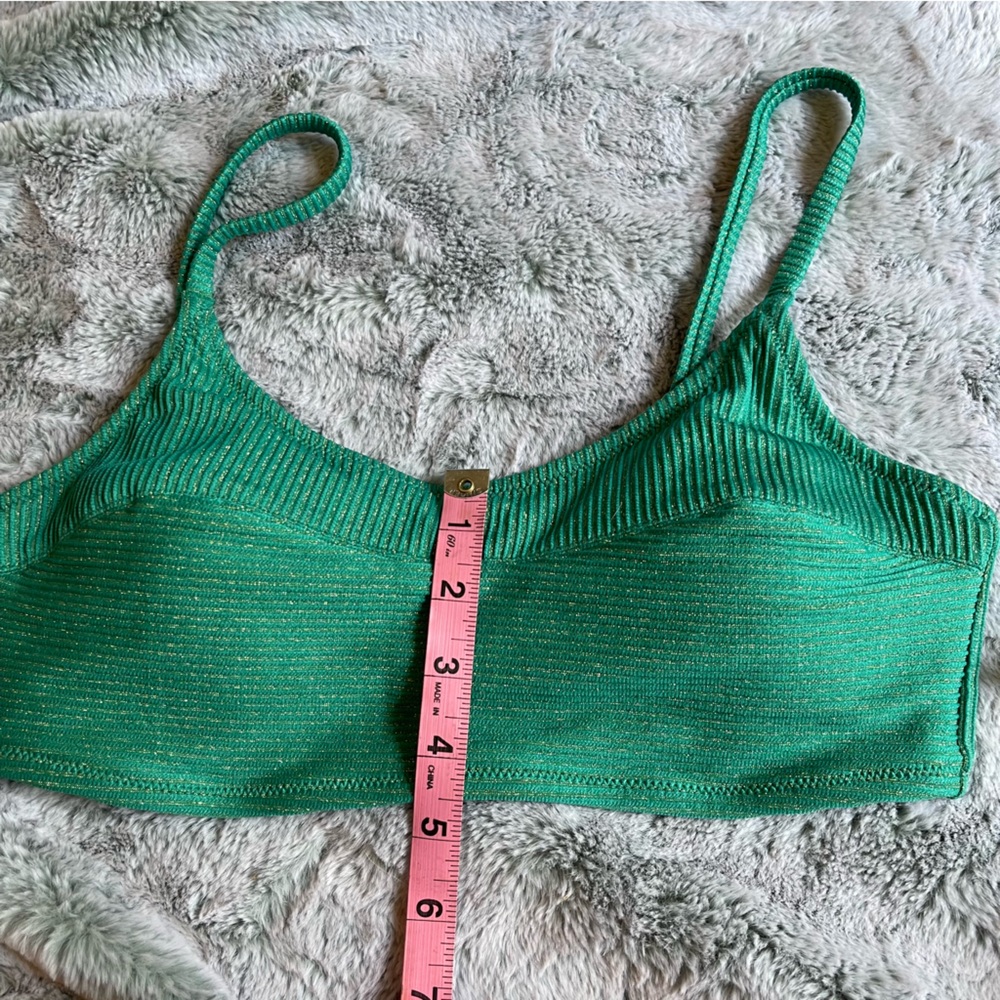 Green and Gold Adjustable Sparkle Bikini Top from Old Navy Size Medium NWT - Picture 9 of 10